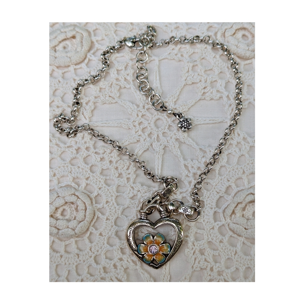 Brighton Chainlink Heart Charm Necklace